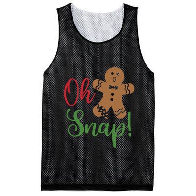 Oh Snap Funny Gingerbread Christmas Mesh Reversible Basketball Jersey Tank