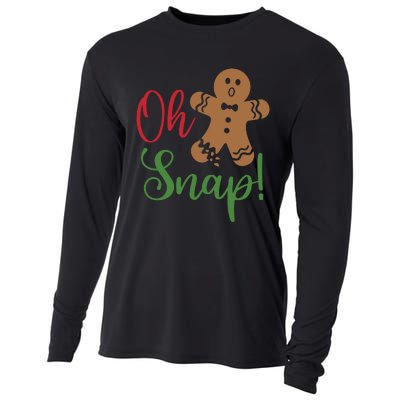 Oh Snap Funny Gingerbread Christmas Cooling Performance Long Sleeve Crew