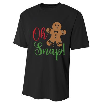 Oh Snap Funny Gingerbread Christmas Performance Sprint T-Shirt