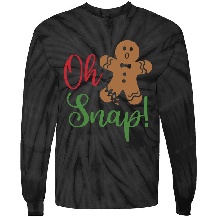 Oh Snap Funny Gingerbread Christmas Tie-Dye Long Sleeve Shirt