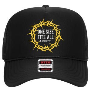 One Size Fits All Bible Christian Faith Jesus Christ High Crown Mesh Back Trucker Hat