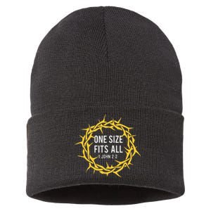 One Size Fits All Bible Christian Faith Jesus Christ Sustainable Knit Beanie