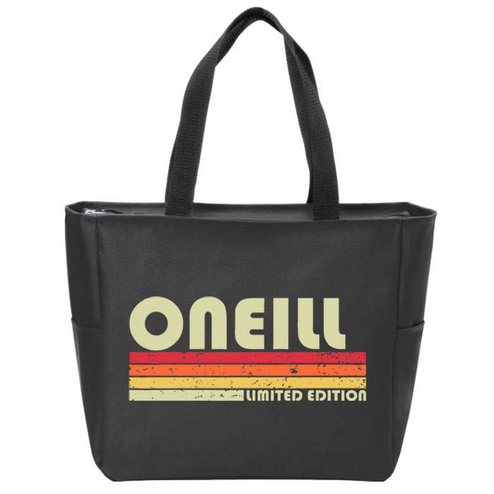 Oneill Surname Funny Retro Vintage 80s 90s Birthday Reunion Zip Tote Bag