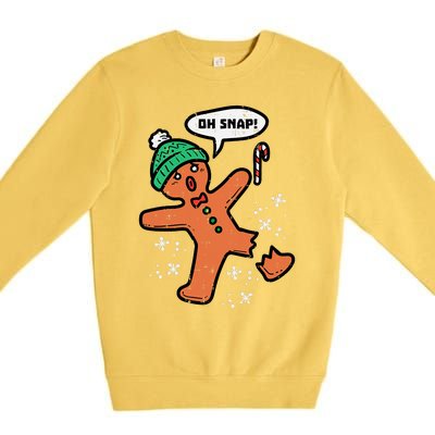 Oh Snap Funny Gingerbread Christmas Xmas Holiday Gift Idea Trending Premium Crewneck Sweatshirt