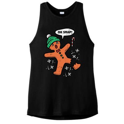 Oh Snap Funny Gingerbread Christmas Xmas Holiday Gift Idea Trending Ladies PosiCharge Tri-Blend Wicking Tank