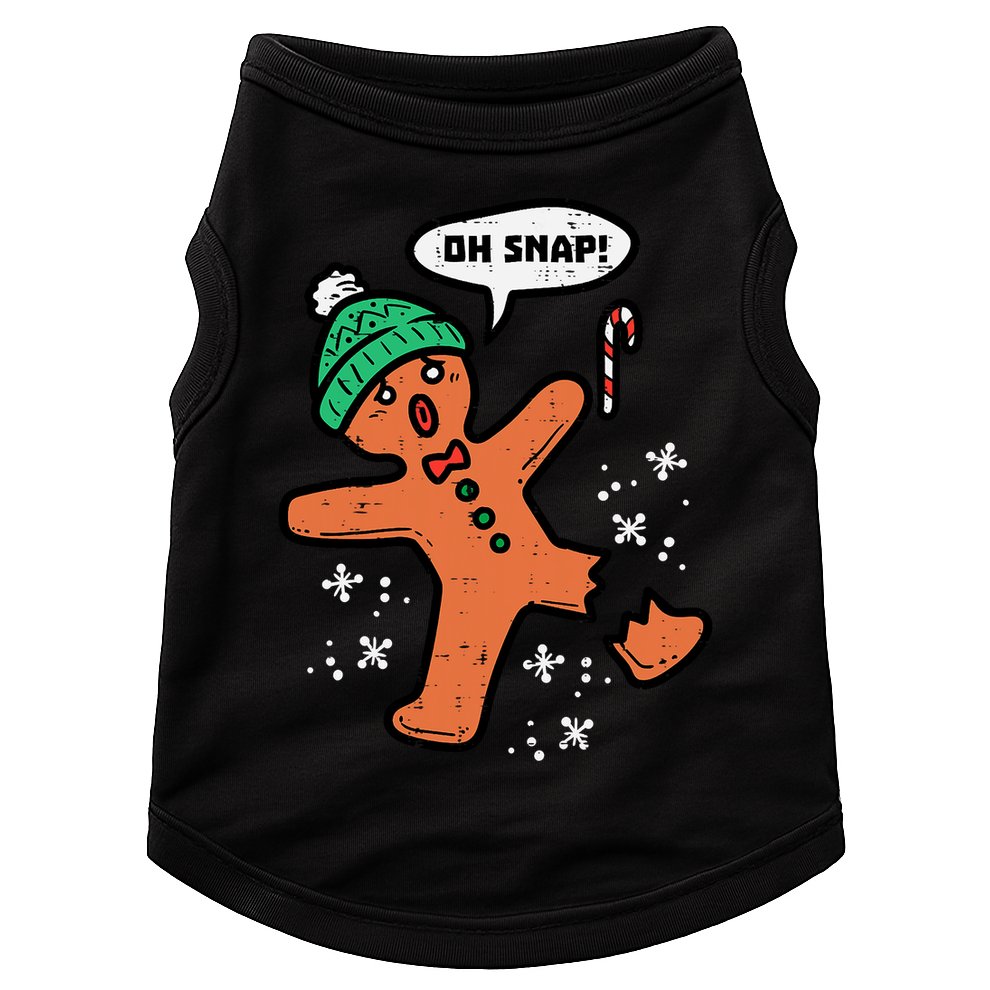 Oh Snap Funny Gingerbread Christmas Xmas Holiday Gift Idea Trending Doggie Tank