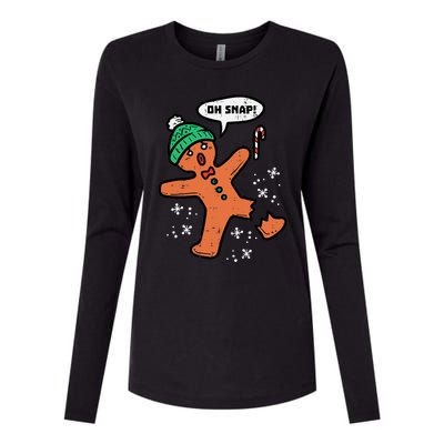 Oh Snap Funny Gingerbread Christmas Xmas Holiday Gift Idea Trending Womens Cotton Relaxed Long Sleeve T-Shirt