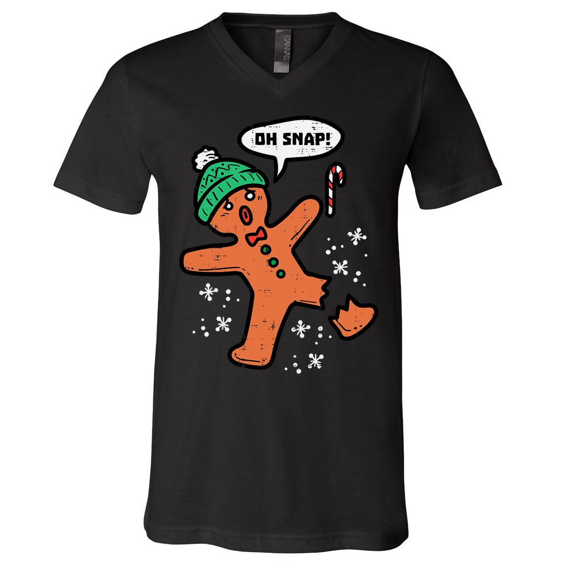 Oh Snap Funny Gingerbread Christmas Xmas Holiday Gift Idea Trending V-Neck T-Shirt