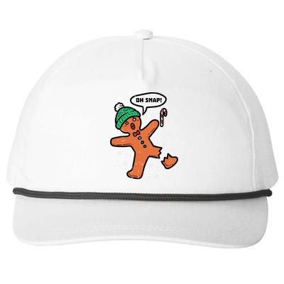 Oh Snap Funny Gingerbread Christmas Xmas Holiday Gift Idea Trending Snapback Five-Panel Rope Hat