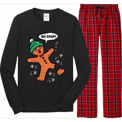 Oh Snap Funny Gingerbread Christmas Xmas Holiday Gift Idea Trending Long Sleeve Pajama Set