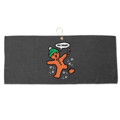 Oh Snap Funny Gingerbread Christmas Xmas Holiday Gift Idea Trending Large Microfiber Waffle Golf Towel