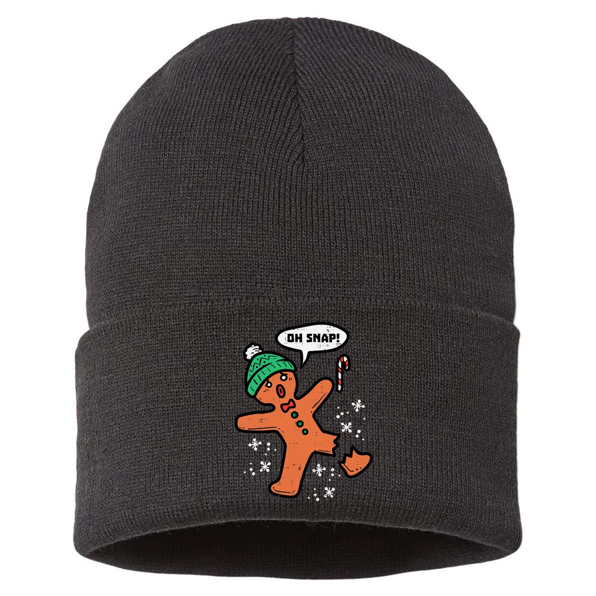 Oh Snap Funny Gingerbread Christmas Xmas Holiday Gift Idea Trending Sustainable Knit Beanie