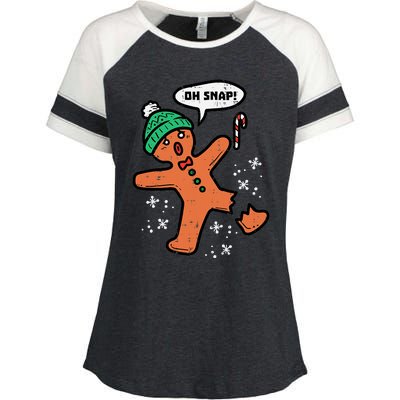 Oh Snap Funny Gingerbread Christmas Xmas Holiday Gift Idea Trending Enza Ladies Jersey Colorblock Tee