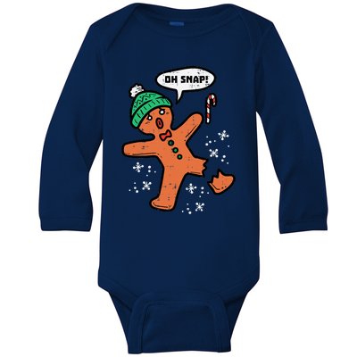 Oh Snap Funny Gingerbread Christmas Xmas Holiday Gift Idea Trending Baby Long Sleeve Bodysuit