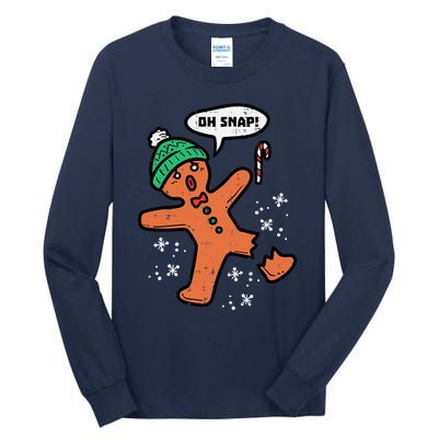 Oh Snap Funny Gingerbread Christmas Xmas Holiday Gift Idea Trending Tall Long Sleeve T-Shirt