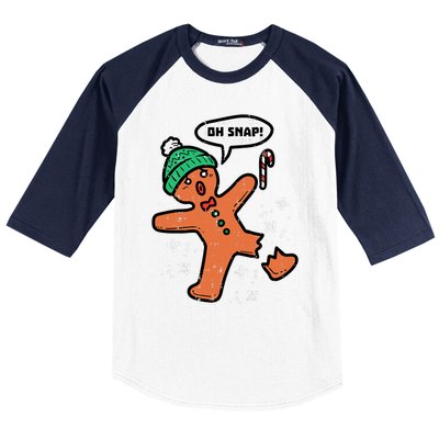 Oh Snap Funny Gingerbread Christmas Xmas Holiday Gift Idea Trending Baseball Sleeve Shirt