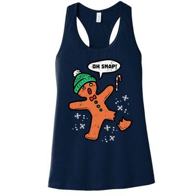 Oh Snap Funny Gingerbread Christmas Xmas Holiday Gift Idea Trending Women's Racerback Tank