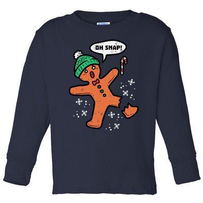 Oh Snap Funny Gingerbread Christmas Xmas Holiday Gift Idea Trending Toddler Long Sleeve Shirt