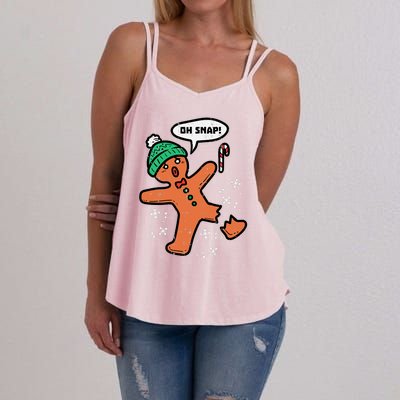 Oh Snap Funny Gingerbread Christmas Xmas Holiday Gift Idea Trending Women's Strappy Tank