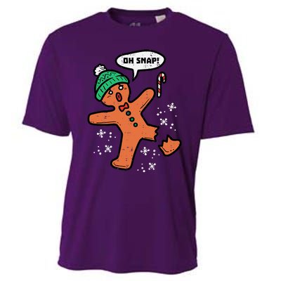 Oh Snap Funny Gingerbread Christmas Xmas Holiday Gift Idea Trending Cooling Performance Crew T-Shirt