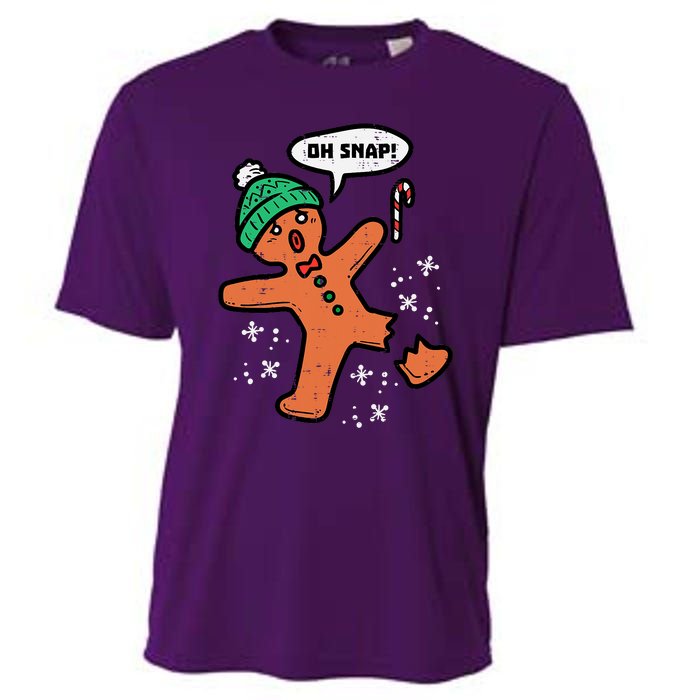 Oh Snap Funny Gingerbread Christmas Xmas Holiday Gift Idea Trending Cooling Performance Crew T-Shirt