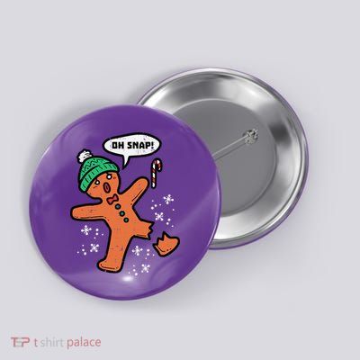 Oh Snap Funny Gingerbread Christmas Xmas Holiday Gift Idea Trending Button