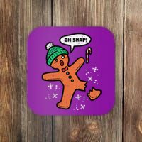 Oh Snap Funny Gingerbread Christmas Xmas Holiday Gift Idea Trending Coaster