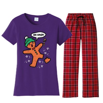 Oh Snap Funny Gingerbread Christmas Xmas Holiday Gift Idea Trending Women's Flannel Pajama Set