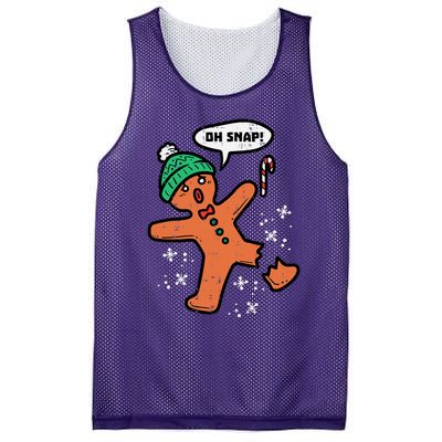 Oh Snap Funny Gingerbread Christmas Xmas Holiday Gift Idea Trending Mesh Reversible Basketball Jersey Tank