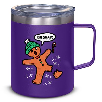 Oh Snap Funny Gingerbread Christmas Xmas Holiday Gift Idea Trending 12oz Stainless Steel Coffee Mug