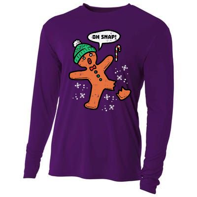 Oh Snap Funny Gingerbread Christmas Xmas Holiday Gift Idea Trending Cooling Performance Long Sleeve Crew