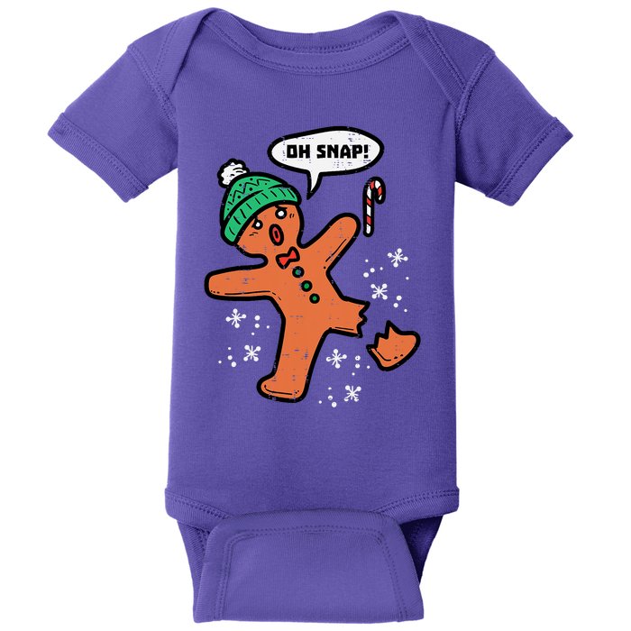 Oh Snap Funny Gingerbread Christmas Xmas Holiday Gift Idea Trending Baby Bodysuit