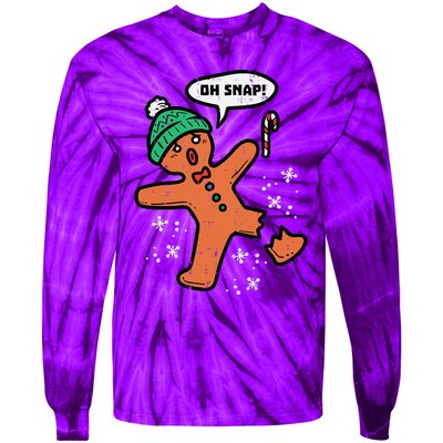 Oh Snap Funny Gingerbread Christmas Xmas Holiday Gift Idea Trending Tie-Dye Long Sleeve Shirt