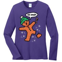 Oh Snap Funny Gingerbread Christmas Xmas Holiday Gift Idea Trending Ladies Long Sleeve Shirt