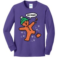 Oh Snap Funny Gingerbread Christmas Xmas Holiday Gift Idea Trending Kids Long Sleeve Shirt