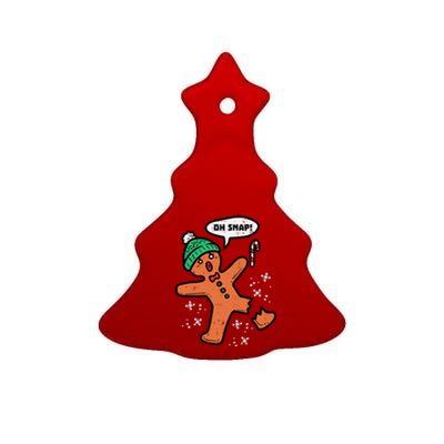 Oh Snap Funny Gingerbread Christmas Xmas Holiday Gift Idea Trending Ceramic Tree Ornament