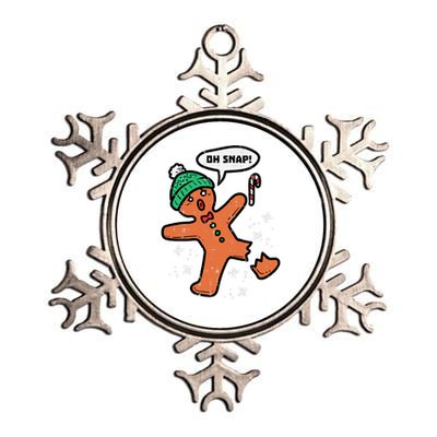 Oh Snap Funny Gingerbread Christmas Xmas Holiday Gift Idea Trending Metallic Star Ornament