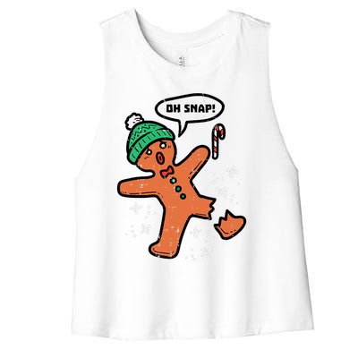 Oh Snap Funny Gingerbread Christmas Xmas Holiday Gift Idea Trending Women's Racerback Cropped Tank