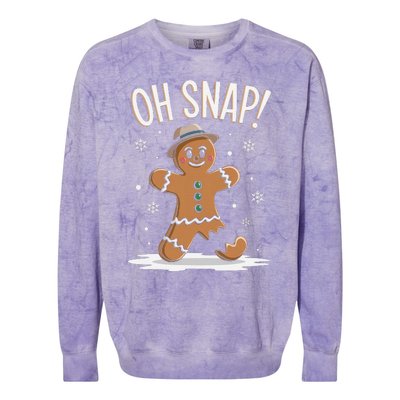 Oh Snap Funny Gingerbread Broken Cookie Holiday Christmas Colorblast Crewneck Sweatshirt