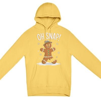 Oh Snap Funny Gingerbread Broken Cookie Holiday Christmas Premium Pullover Hoodie