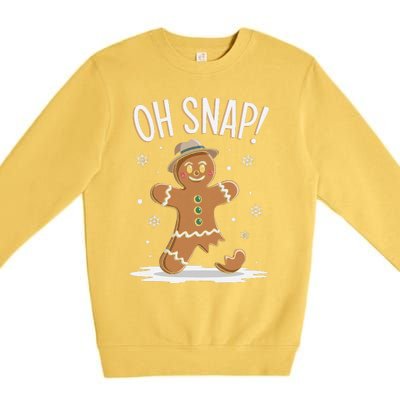 Oh Snap Funny Gingerbread Broken Cookie Holiday Christmas Premium Crewneck Sweatshirt