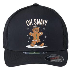 Oh Snap Funny Gingerbread Broken Cookie Holiday Christmas Flexfit Unipanel Trucker Cap