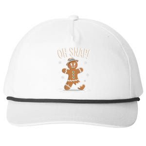 Oh Snap Funny Gingerbread Broken Cookie Holiday Christmas Snapback Five-Panel Rope Hat