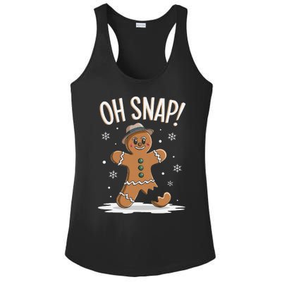 Oh Snap Funny Gingerbread Broken Cookie Holiday Christmas Ladies PosiCharge Competitor Racerback Tank