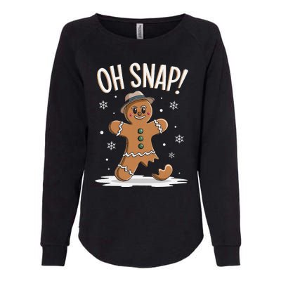 Oh Snap Funny Gingerbread Broken Cookie Holiday Christmas Womens California Wash Sweatshirt