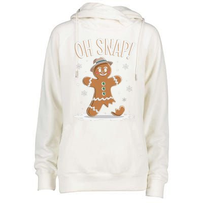 Oh Snap Funny Gingerbread Broken Cookie Holiday Christmas Womens Funnel Neck Pullover Hood