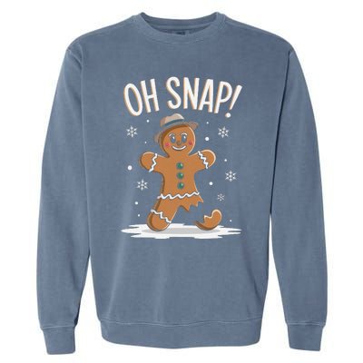 Oh Snap Funny Gingerbread Broken Cookie Holiday Christmas Garment-Dyed Sweatshirt