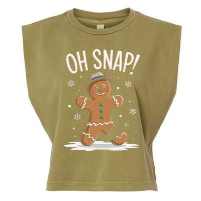 Oh Snap Funny Gingerbread Broken Cookie Holiday Christmas Garment-Dyed Women's Muscle Tee