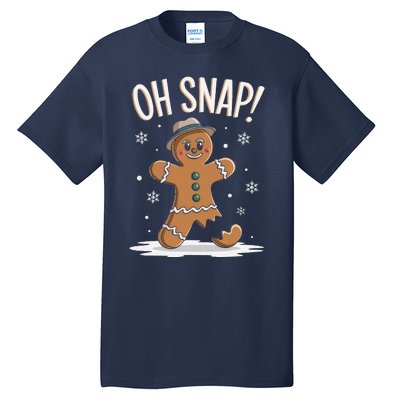 Oh Snap Funny Gingerbread Broken Cookie Holiday Christmas Tall T-Shirt