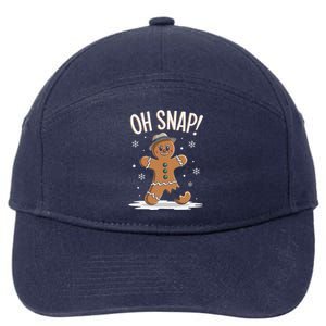 Oh Snap Funny Gingerbread Broken Cookie Holiday Christmas 7-Panel Snapback Hat